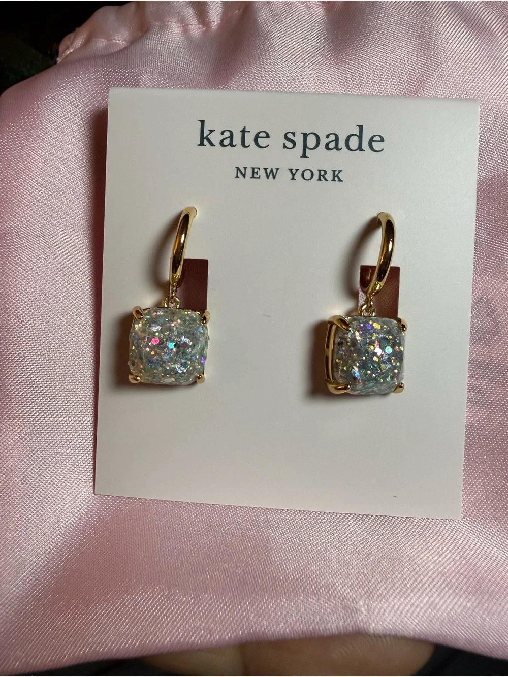 kate spade Gold-Plated Iridescent Druzy Drop Earrings
